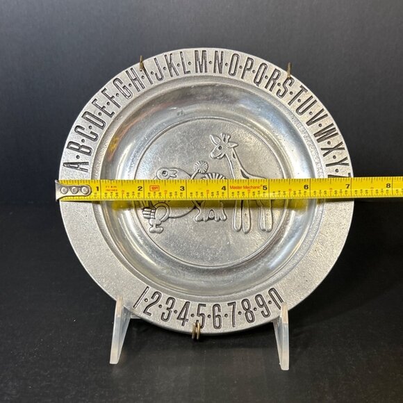 Pewtrex Alphabet & Numbers Baby Pewter Decorative Plate Dish Bowl - Picture 3 of 3